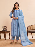Pure Cotton Jacquard Work Kurti Pant Set with Dupatta