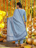 Pure Cotton Jacquard Work Kurti Pant Set with Dupatta