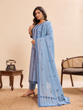 Pure Cotton Jacquard Work Kurti Pant Set with Dupatta