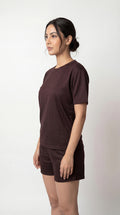 Ultra Soft Women’s Night Suit Set – Comfortable Half Sleeve T-Shirt & Shorts (Brown Lounge Sleepwear)