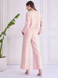 Trendy Pink Co-ord Set for Women | Crop Top & Wide Leg Pants Set