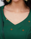Elegant Green Silk Kurta Set with Zari Work & Dupatta | Festive Ethnic Wear for Women