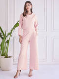 Trendy Pink Co-ord Set for Women | Crop Top & Wide Leg Pants Set