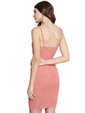 Women’s Peach Ruched Bodycon Mini Dress – Sleeveless Spaghetti Strap Slim Fit Party Wear