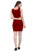 Elegant Red Mini Dress for Women | Sleeveless V-Neck Bodycon Fit