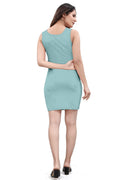 Women’s Teal Green Bodycon Dress | Stylish Sleeveless Mini Dress