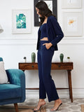 Elegant Blue Pantsuit Set for Women | Premium Formal Co-ord Outfit