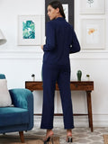 Elegant Blue Pantsuit Set for Women | Premium Formal Co-ord Outfit