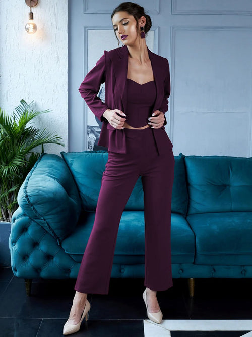 Sophisticated Burgundy Pantsuit | Women’s Premium Co-ord Outfit