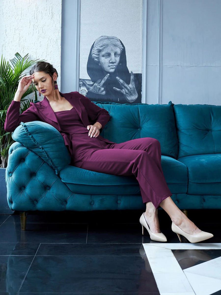 Sophisticated Burgundy Pantsuit | Women’s Premium Co-ord Outfit