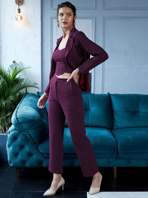 Sophisticated Burgundy Pantsuit | Women’s Premium Co-ord Outfit