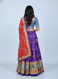 Royal Red & Purple Dola Silk Digital Print Lehenga Choli with Dupatta | Wedding & Festive Designer Lehenga Set