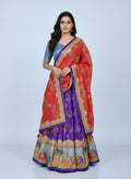 Royal Red & Purple Dola Silk Digital Print Lehenga Choli with Dupatta | Wedding & Festive Designer Lehenga Set