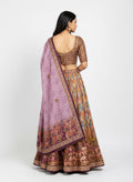 Purple Dola Silk Lehenga Choli Set | Printed Dupatta | Navratri Garba Outfit Women | Indian Wedding Festive Ethnic Wear