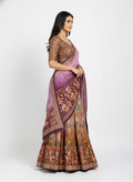 Purple Dola Silk Lehenga Choli Set | Printed Dupatta | Navratri Garba Outfit Women | Indian Wedding Festive Ethnic Wear