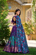 Pure Dolla Silk Chaniya Choli with Vibrant Foil Print & Contrast Dupatta