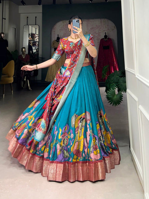 Navratri Lehenga Choli Set in Pure Dolla Silk | Foil Print Chaniya Choli | Indian Ethnic Festive Wear | Wedding Guest Outfit