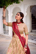 Beige & Red Lehenga Choli Set | Navratri Chaniya Choli | Traditional Garba Outfit | Indian Ethnic Wear | Festive Wedding Lehenga for Women