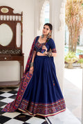 Navy Blue Navratri Lehenga Choli Set | Multicolor Embroidered Dupatta | Traditional Gujarati Chaniya Choli | Indian Festive Wear