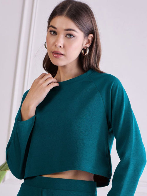 Premium Teal Co-ord Set | Modern Top & Straight Fit Bottoms