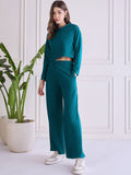 Premium Teal Co-ord Set | Modern Top & Straight Fit Bottoms