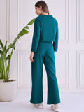 Premium Teal Co-ord Set | Modern Top & Straight Fit Bottoms