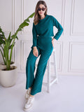 Premium Teal Co-ord Set | Modern Top & Straight Fit Bottoms