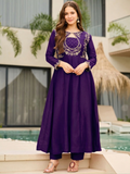 Embroidered Anarkali Kurti Set with Dupatta