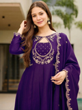 Embroidered Anarkali Kurti Set with Dupatta