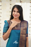 Elegant Teal Kanchi Cotton Kurta Set with Dupatta | Traditional Ethnic Wear for Women