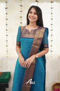 Elegant Teal Kanchi Cotton Kurta Set with Dupatta | Traditional Ethnic Wear for Women